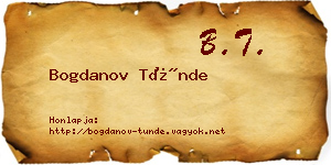Bogdanov Tünde névjegykártya