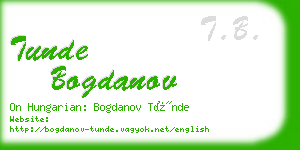 tunde bogdanov business card